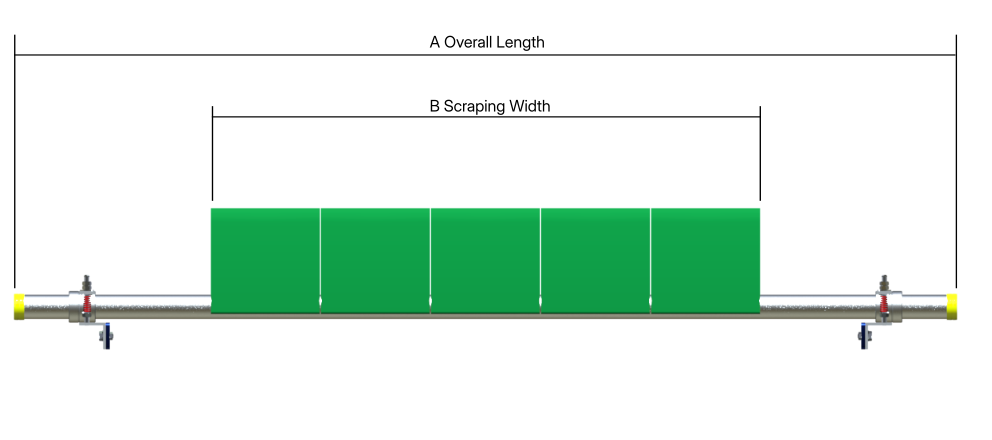 PU Segmented Blade Primary Scraper Front View